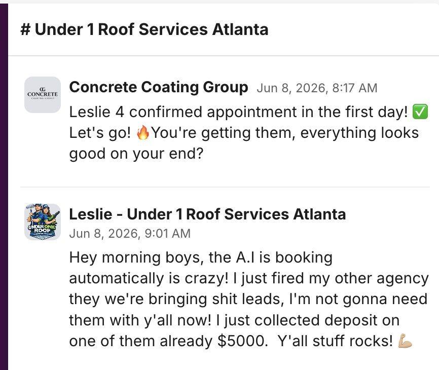 Message from Leslie at Under 1 Roof