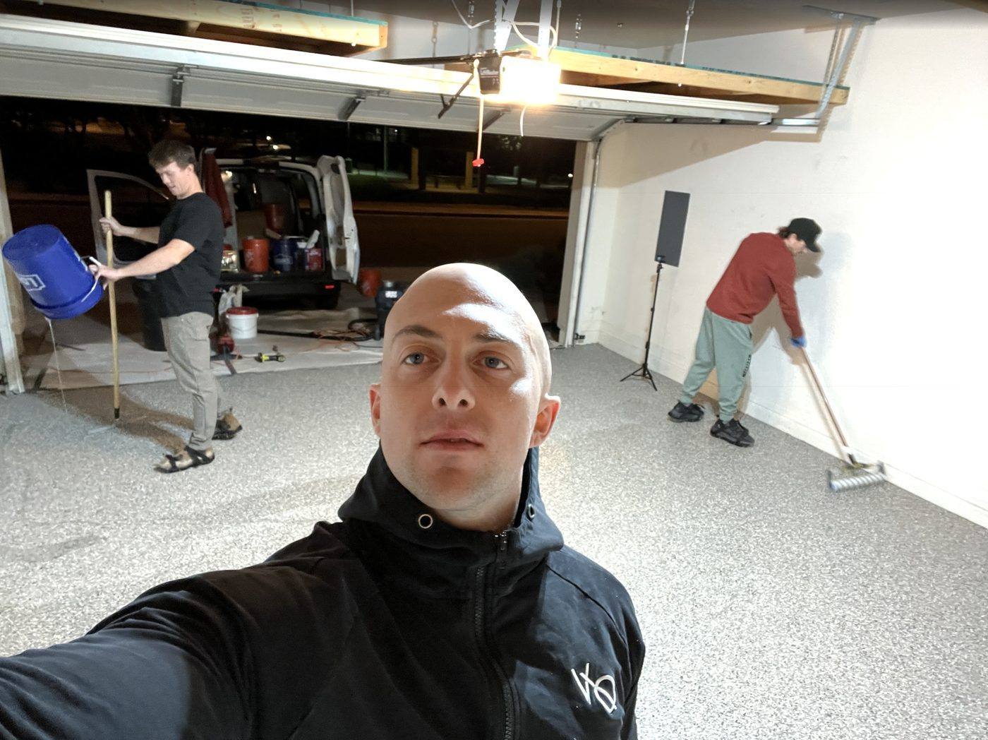 The night crew on a coating job